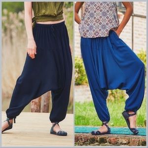 Boho Elastic Waistband Harem Pants